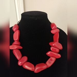 Chunky Red Stone Necklace